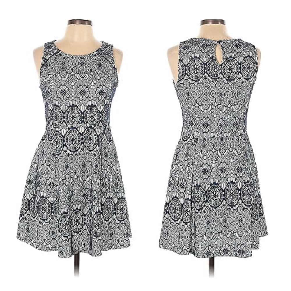 My Michelle Casual Keyhole Mini Fit and Flare Dress